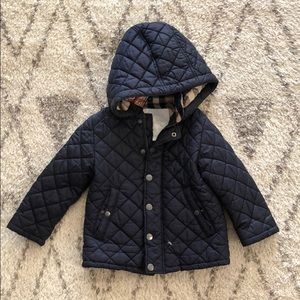 Burberry Boys’ Quilted Hooded Jacket Navy Size 2T